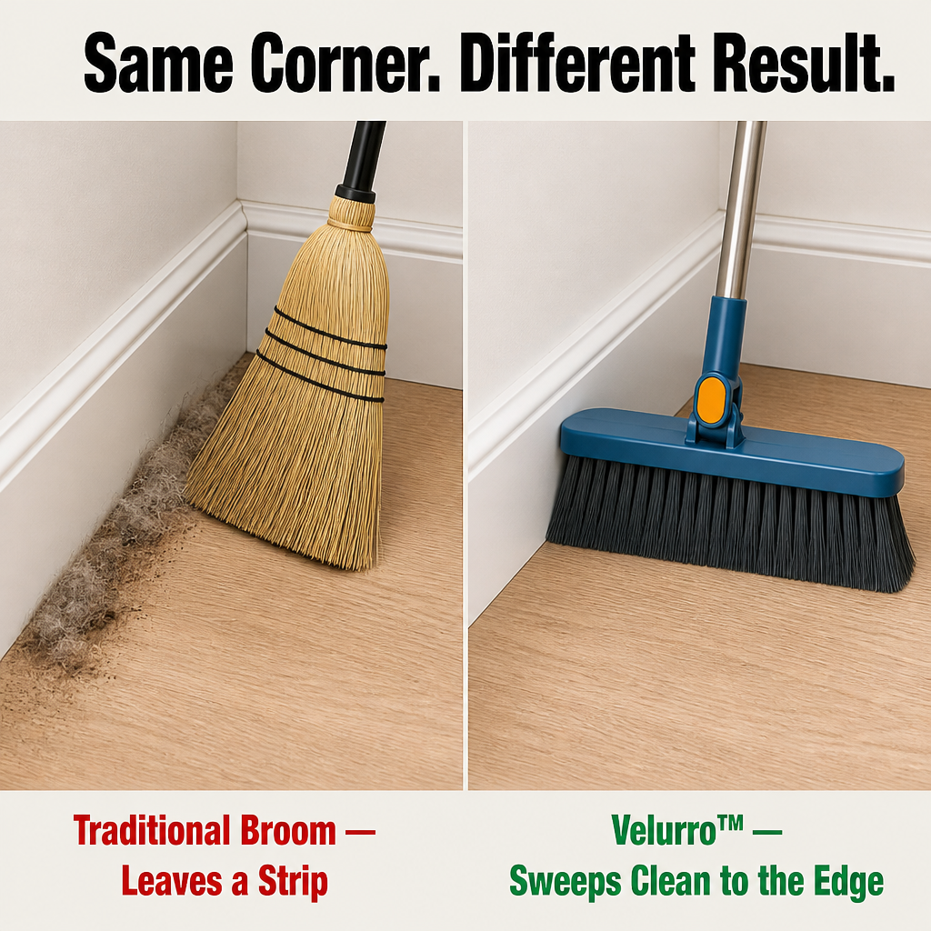 Velurro™ Shovel & Brush Set — Sweep Under Sofas and Strip Pet Hair Off Hands-Free