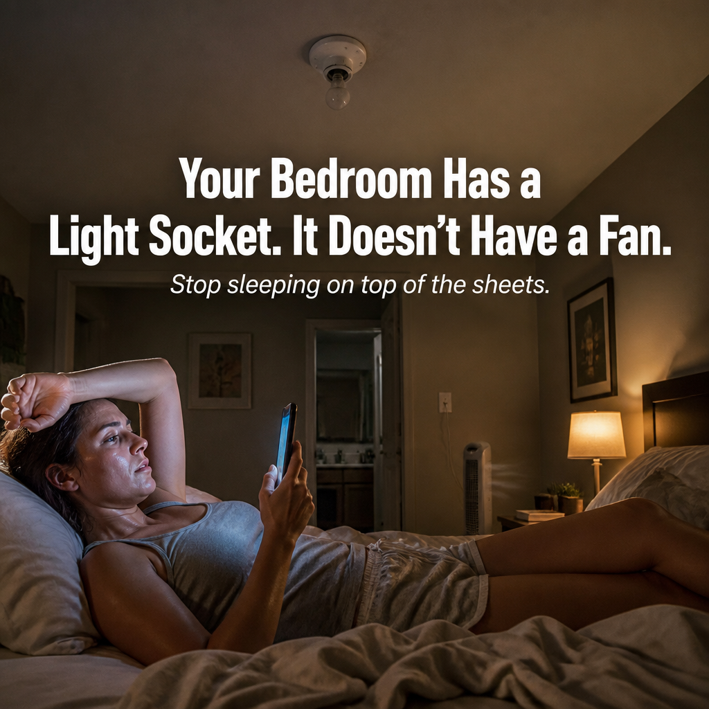 AirLume™ — Screw a Quiet Ceiling Fan + Bright LED Into Any Light Socket