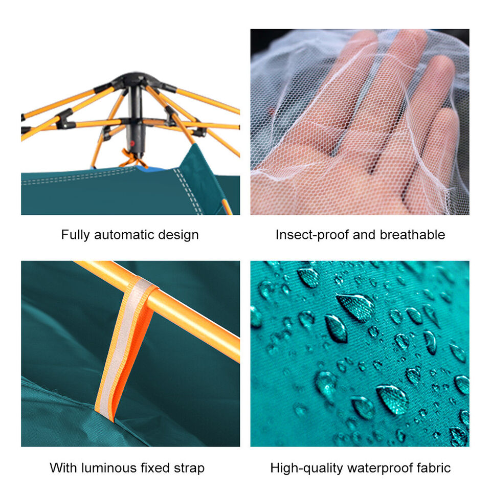 Waterproof Pop-Up Tent for Camping - Green Instant Setup