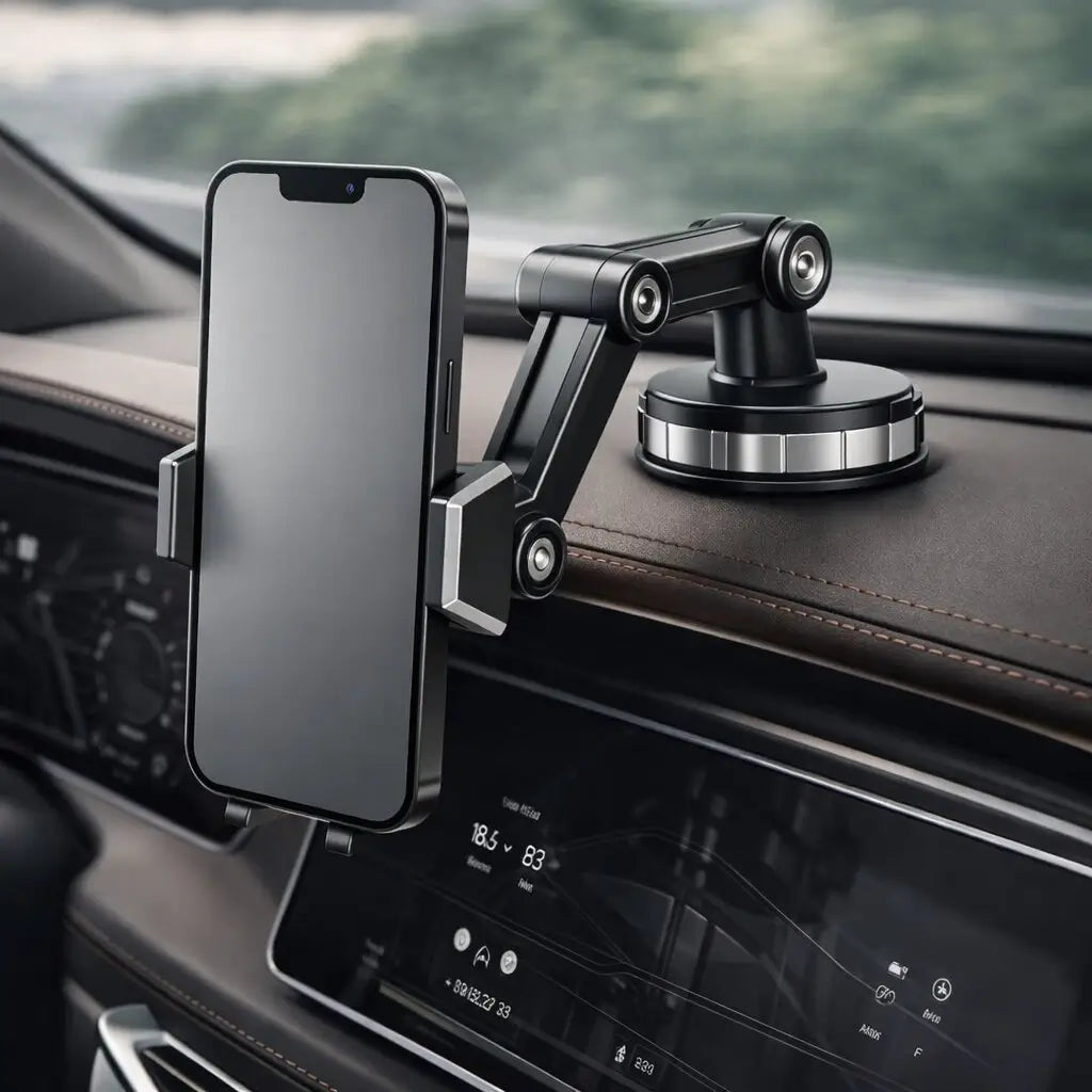 Car Phone Mount with Suction Cup & 360° Rotation