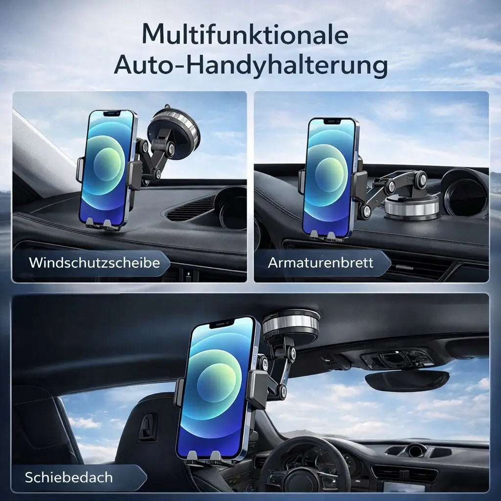 Car Phone Mount with Suction Cup & 360° Rotation