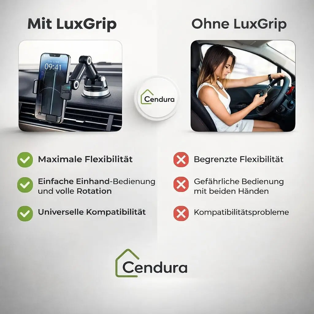 Car Phone Mount with Suction Cup & 360° Rotation