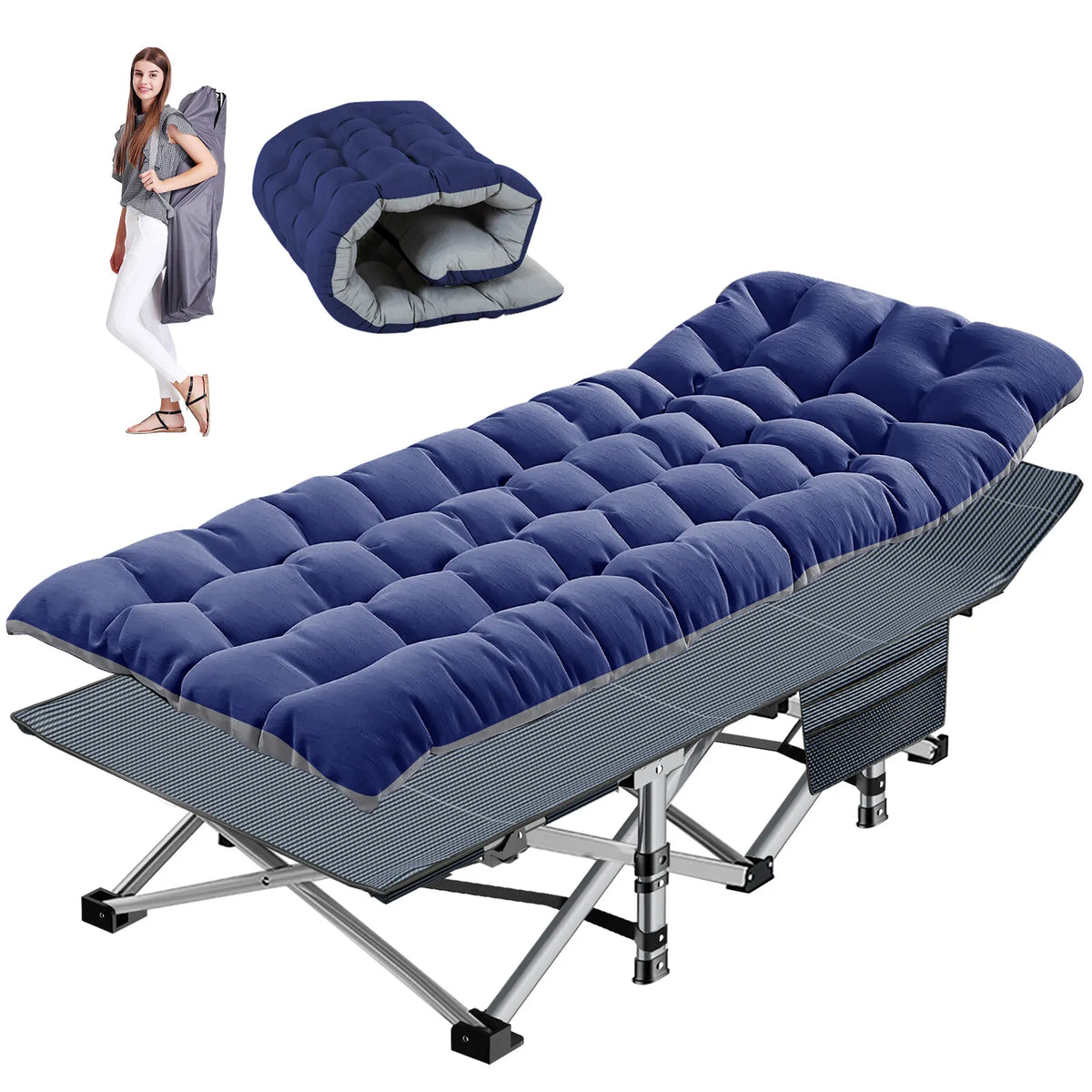 Sturdy Outdoor Folding Camping Bed – Portable Heavy-Duty Design