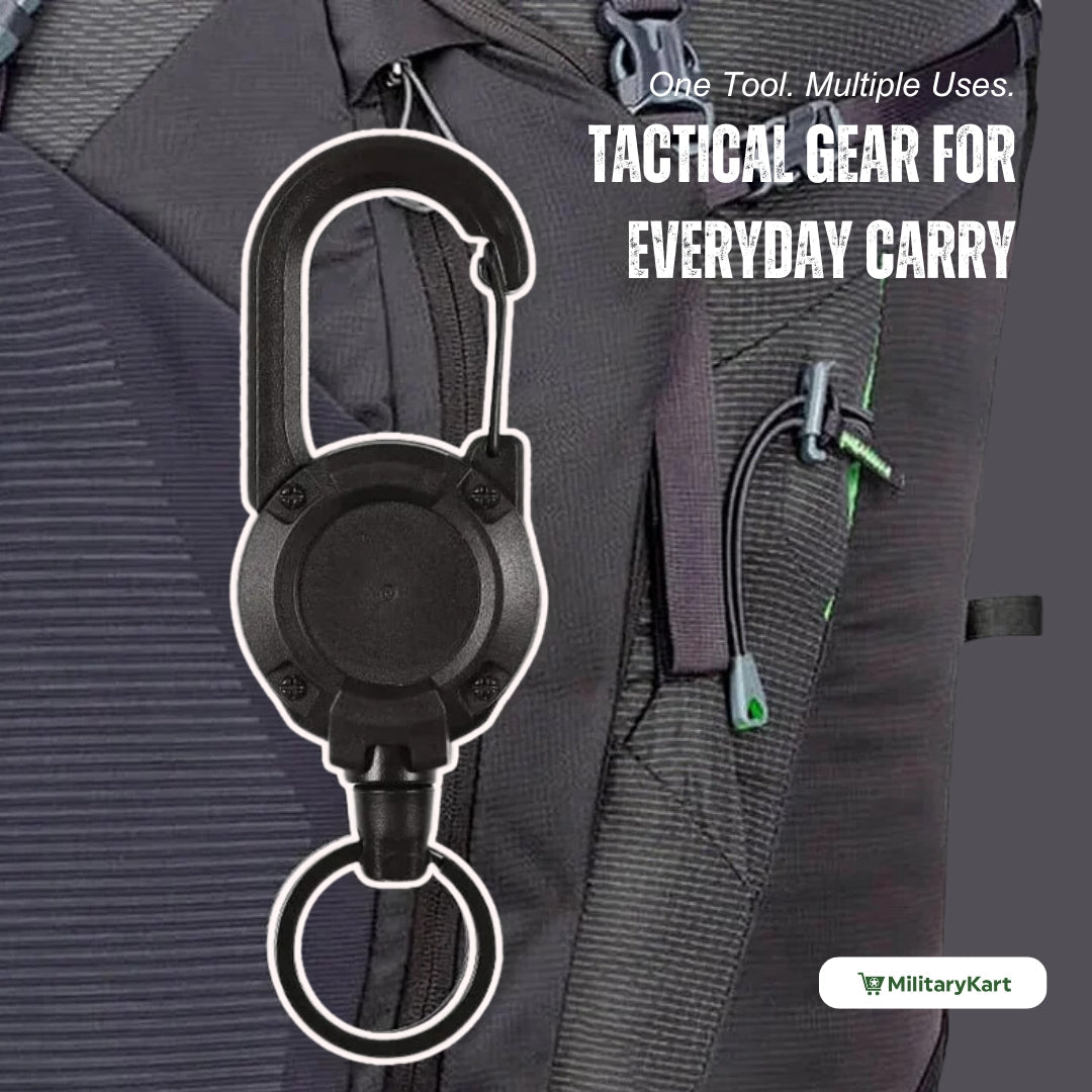 Durable Keychain with Retractable Reel for Keys and ID Cards