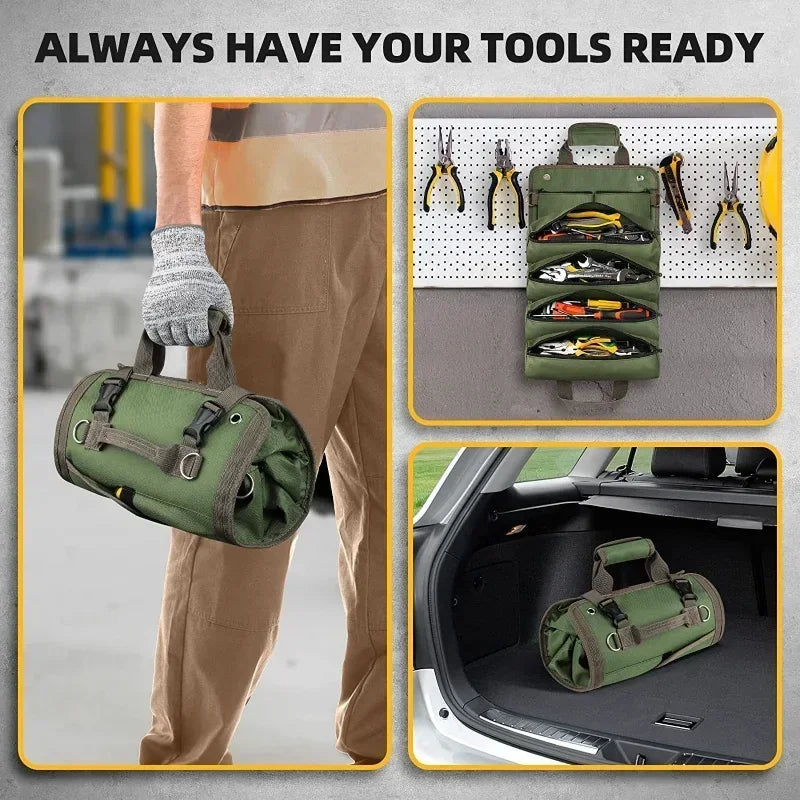 Durable Tool Organizer Bag with Roll-Up Design