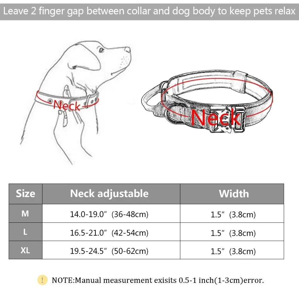 Tactical Dog Collar with Control Handle - Military-Grade Design