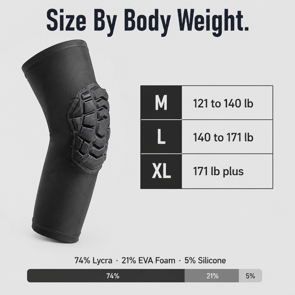 VibraGuard™ Honeycomb Compression Sleeves — Cushion Every Fall, Sprint, and Crossover