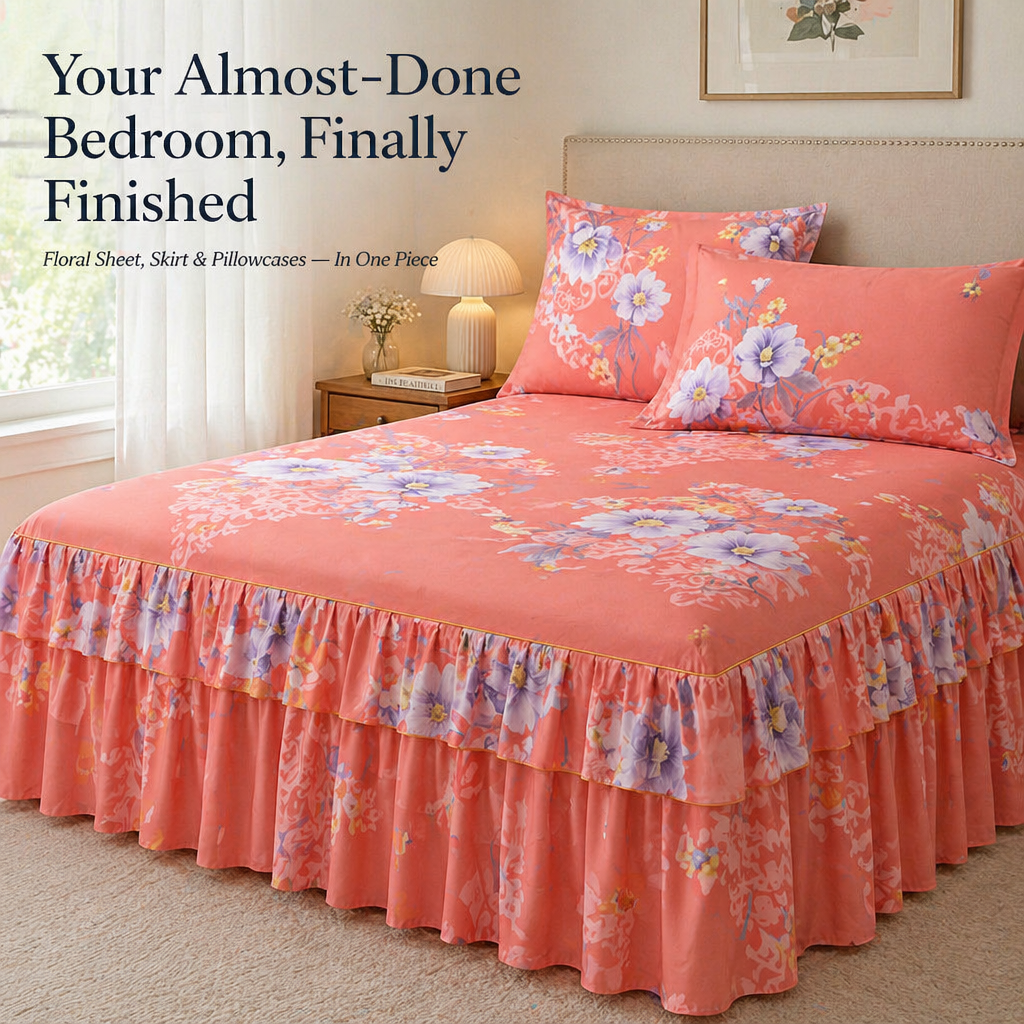 BloomEase™ — Drape Your Bed in Painterly Blooms from Sheet to Floor
