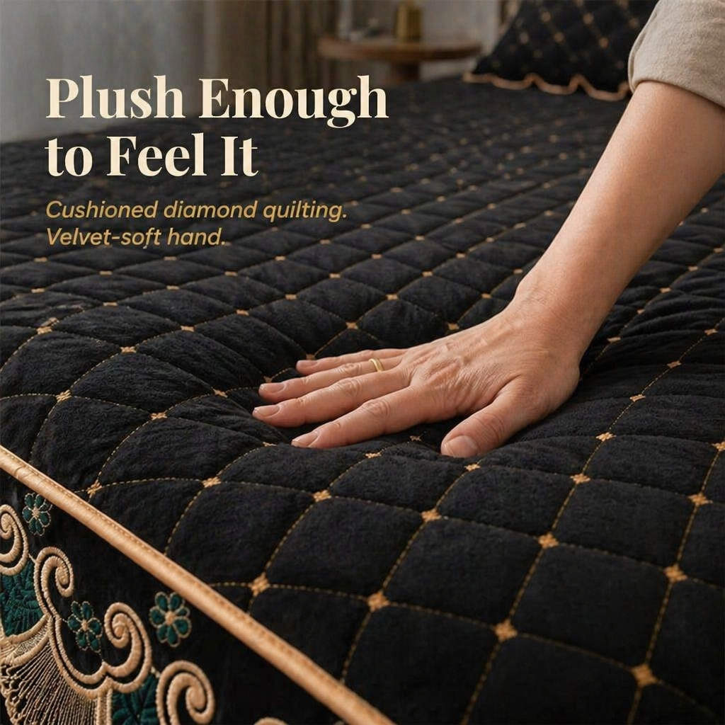 RamvoaLuxe™ — Drape Your Bed in Embroidered Lace and Gilded-Ribbon Hotel-Suite Glamour