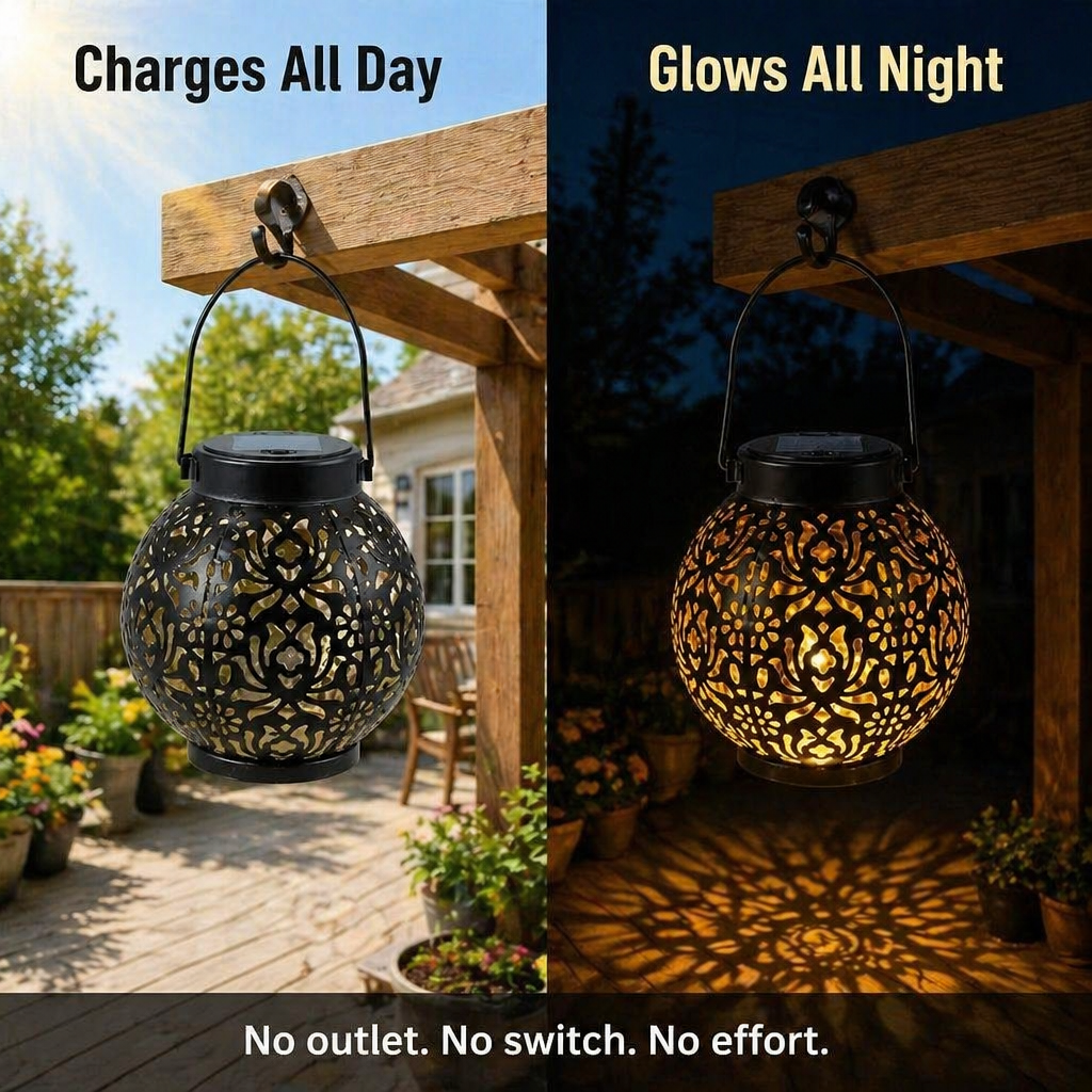 LumiFleur™ Solar Lantern — Cast Floral Shadow Magic Across Your Backyard