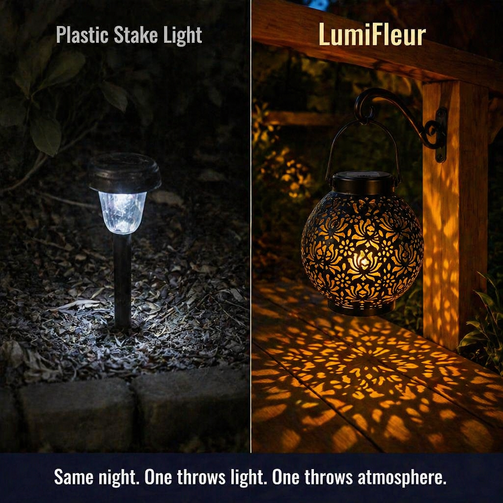 LumiFleur™ Solar Lantern — Cast Floral Shadow Magic Across Your Backyard