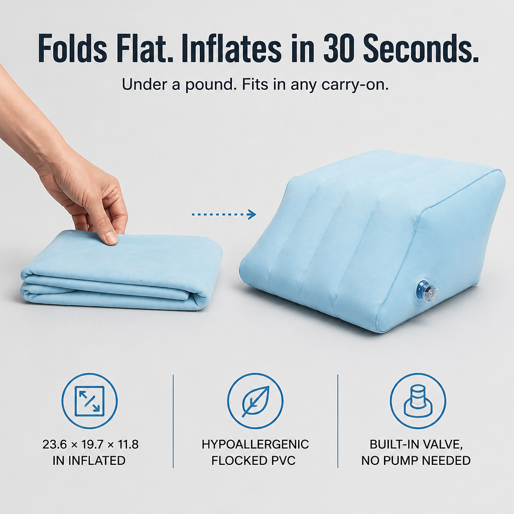SereniLift™ — Drain Puffy Ankles and Sleep Through the Night Without Restacking Pillows