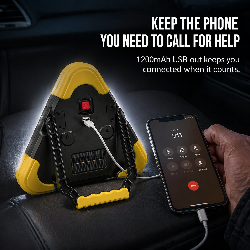BlazeGuard™ — Light the Dark, Warn the Road & Keep Your Phone Alive