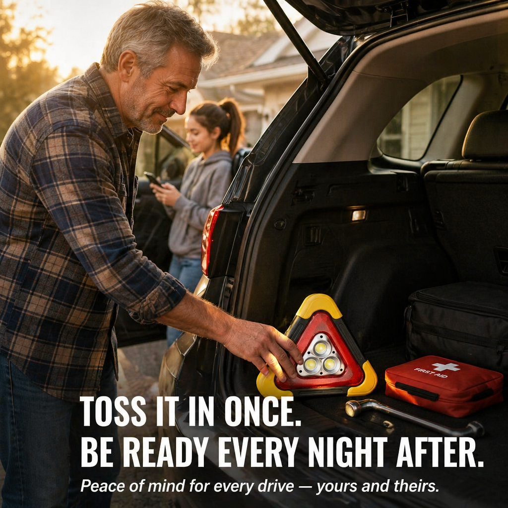 BlazeGuard™ — Light the Dark, Warn the Road & Keep Your Phone Alive