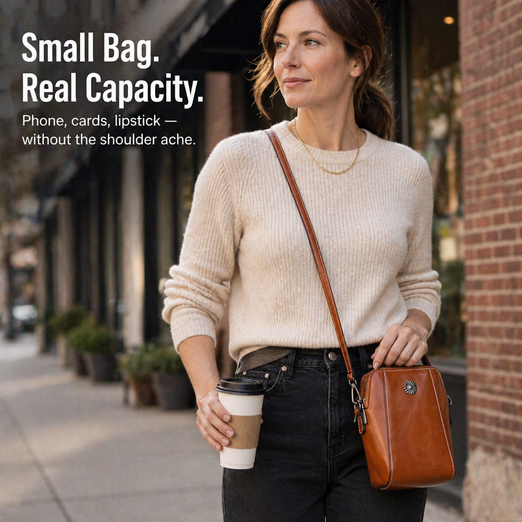VividAura™ — Carry Phone, Cards & Lipstick in One Soft-Leather Crossbody