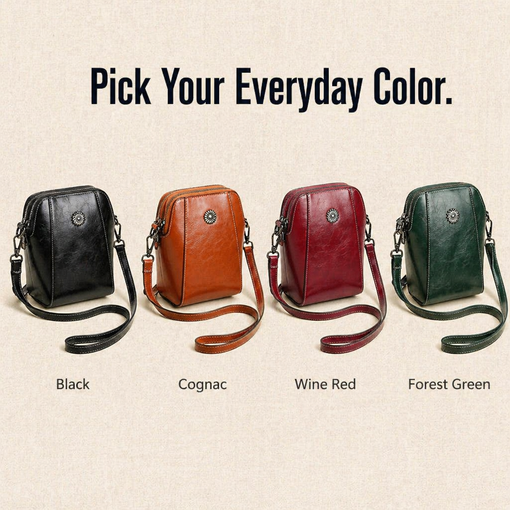 VividAura™ — Carry Phone, Cards & Lipstick in One Soft-Leather Crossbody