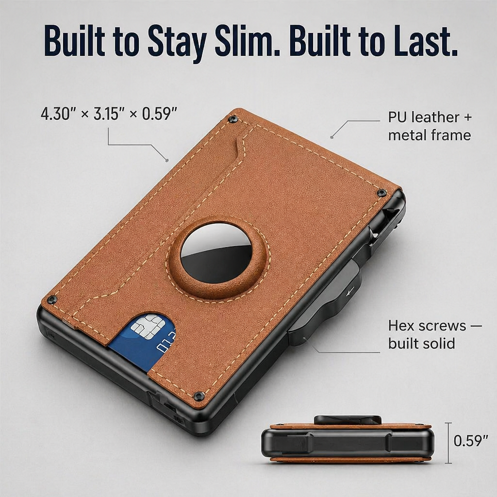 StealthEdge™ — Slim Your Carry, Block RFID Theft & Track It With AirTag