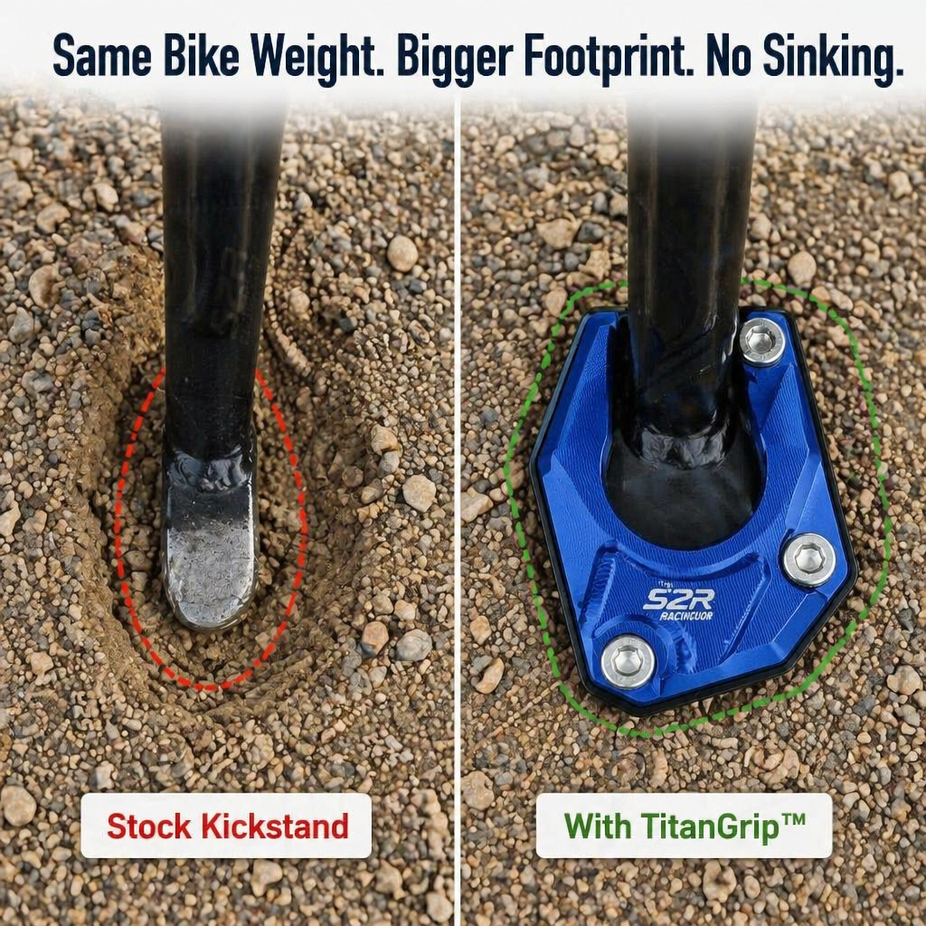 TitanGrip™ — Never Worry About Your Bike Tipping on Soft Ground Again