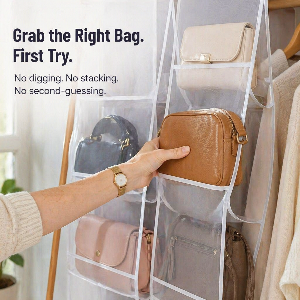 ClariPouch™ — Find Every Handbag in a Flash and Reclaim Clutter-Free Calm