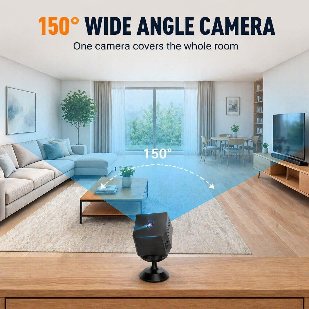 Zoomora™ Mini Cam — See Every Room Day or Night, From Anywhere
