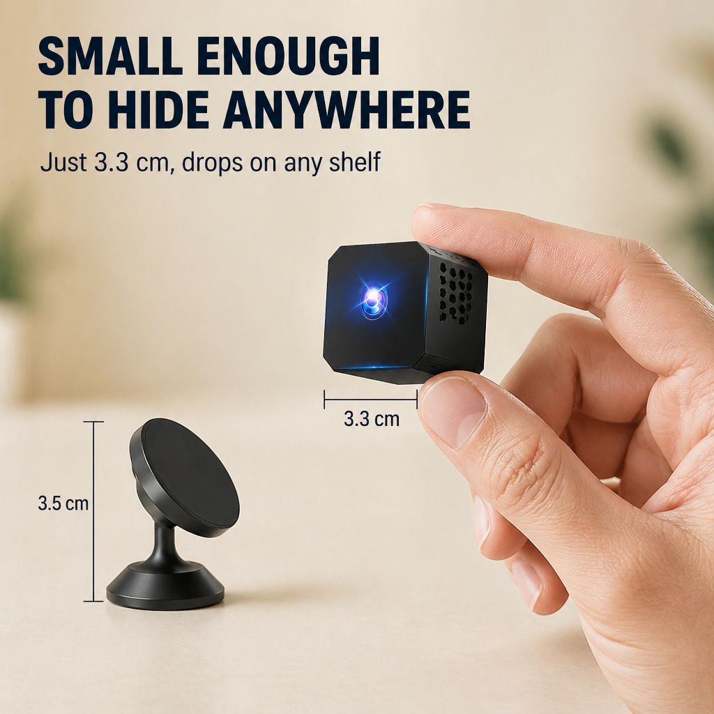 Zoomora™ Mini Cam — See Every Room Day or Night, From Anywhere