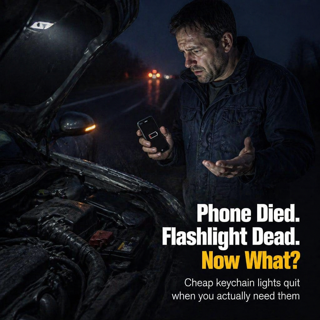 LumaVibe™ Keychain Flashlight — Carry 1,200 Lumens and Backup Phone Power on Your Keys