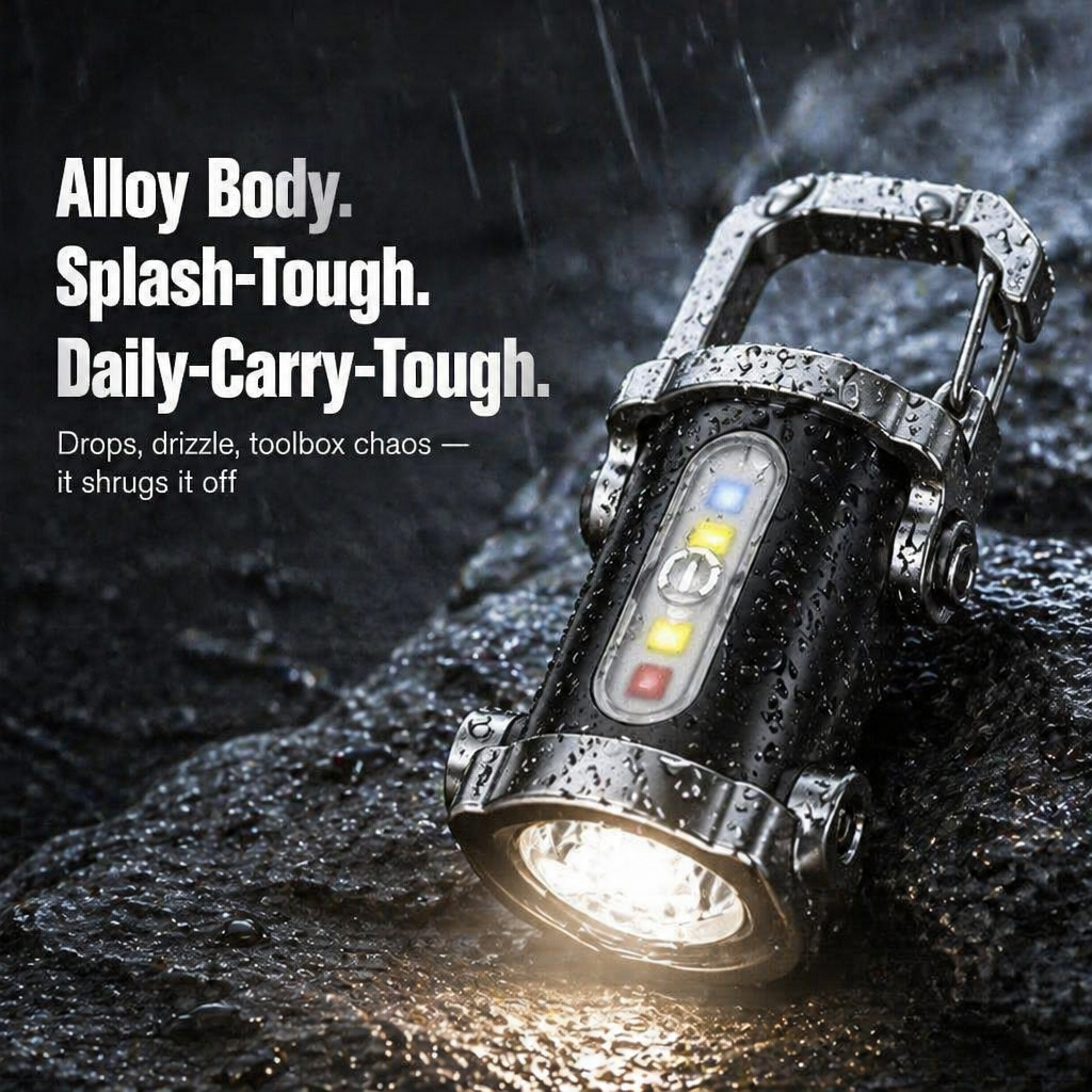 LumaVibe™ Keychain Flashlight — Carry 1,200 Lumens and Backup Phone Power on Your Keys