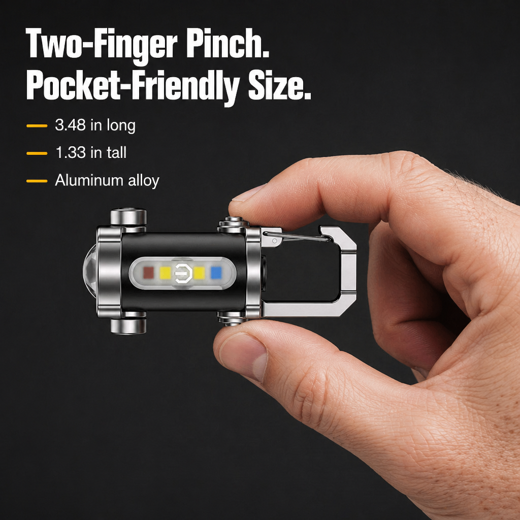 LumaVibe™ Keychain Flashlight — Carry 1,200 Lumens and Backup Phone Power on Your Keys