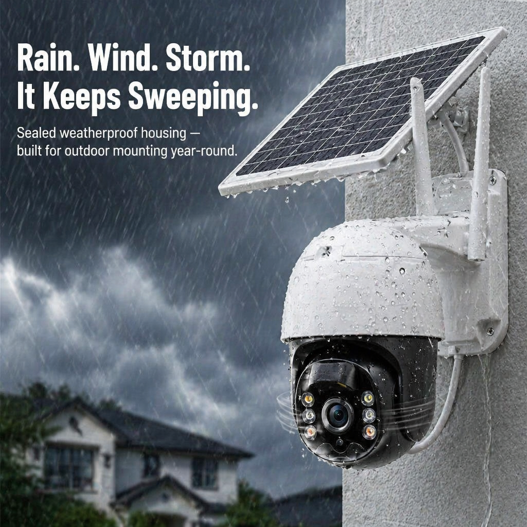 SolarSentry™ Wireless Outdoor Camera — Watch Every Blind Spot 24/7, No Wires, No Subscriptions