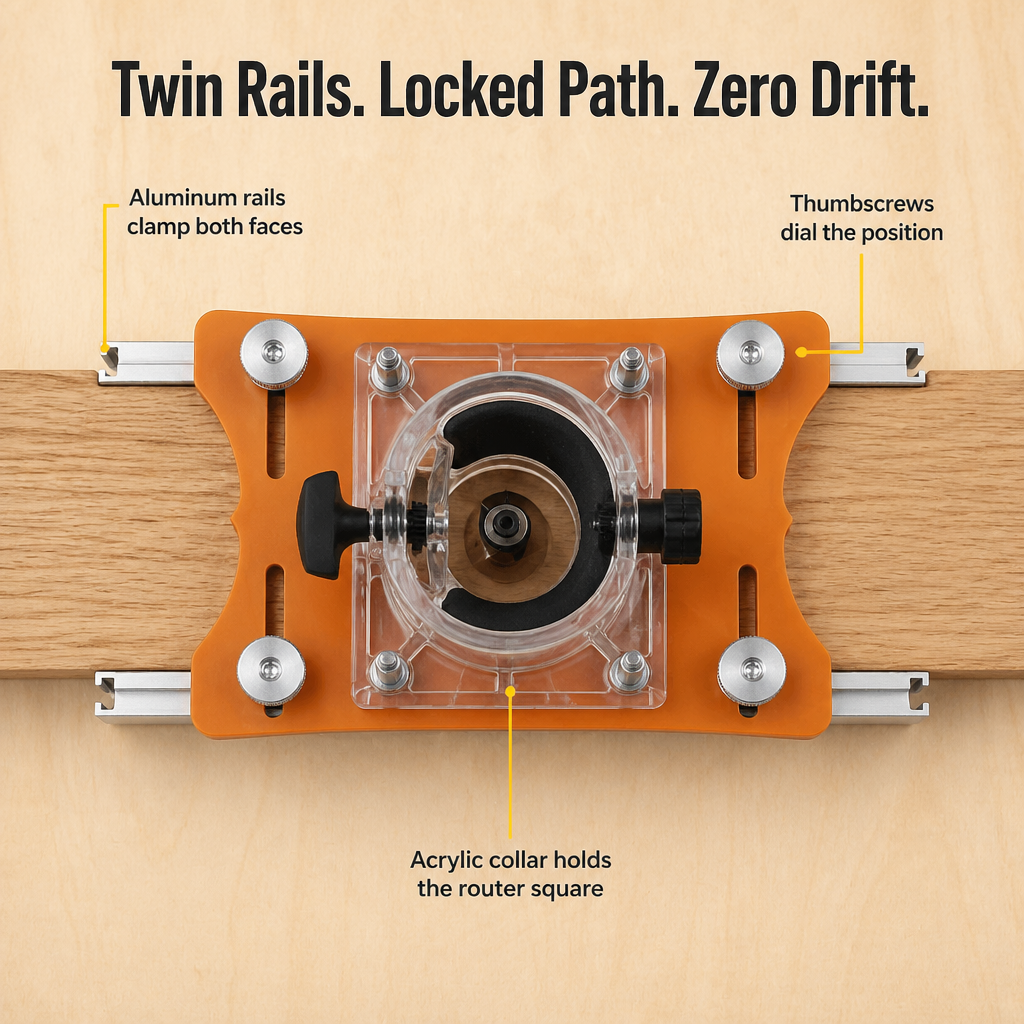 NovaCraft™ — Cut Dead-Straight Mortises & Slots Without a Wandering Router