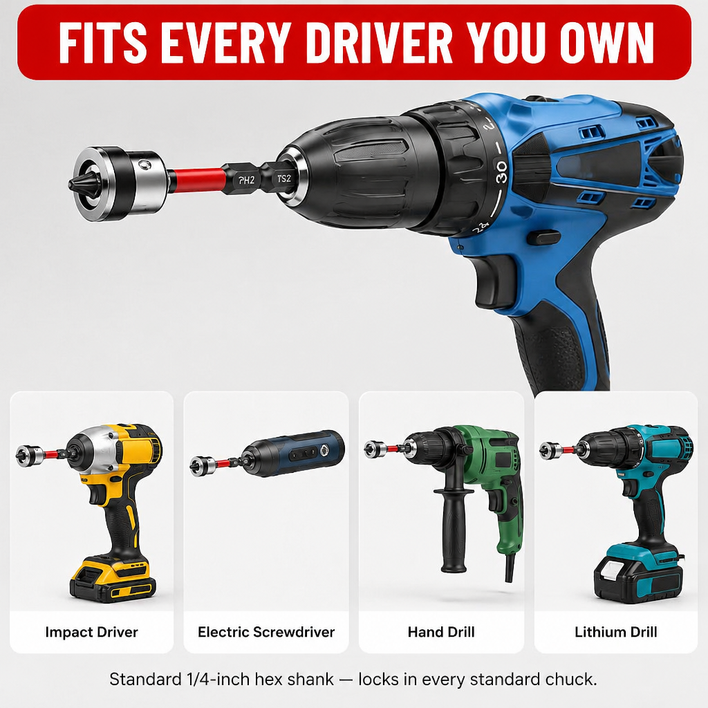 TitanDrive™ — Sink Every Drywall Screw Flush Without Cam-Out or Torn Paper