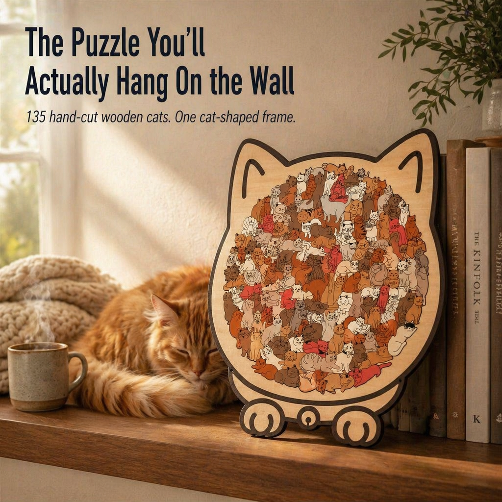 AristoCat™ — Piece Together a Cat-Shaped Puzzle You'll Hang on the Wall