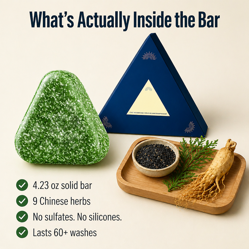 Verdanta™ Botanical Shampoo Bar — Stop Drain Shedding & Strengthen Roots With Chinese Herbs