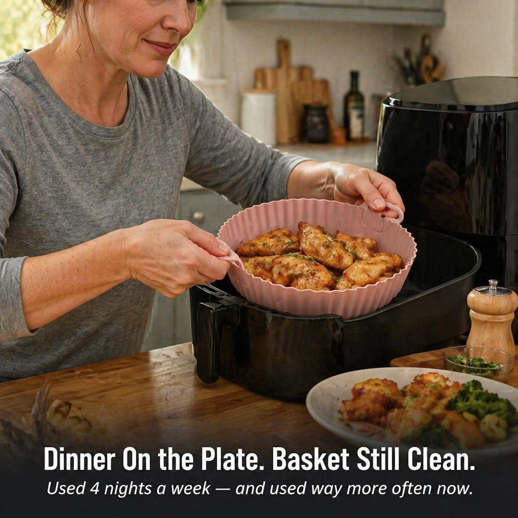 CrispaMat™ — Catch the Grease and Skip the Air Fryer Scrub Forever