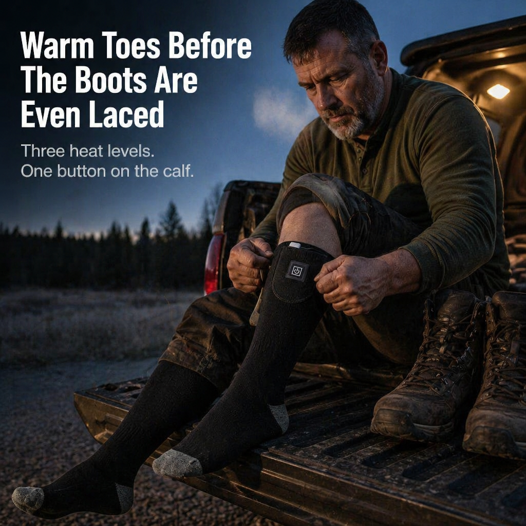 SolaceHeat™ Socks — Click Through 3 Heat Levels And Forget Frozen Toes