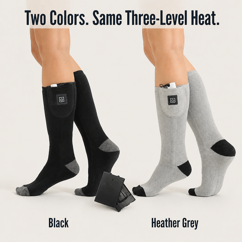 SolaceHeat™ Socks — Click Through 3 Heat Levels And Forget Frozen Toes