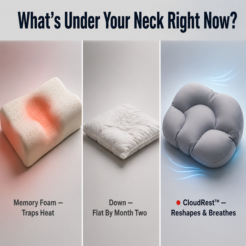 CloudRest™ Sleep Pillow — Cradle Your Head, Cool Your Sleep, Wake Up Without Neck Pain