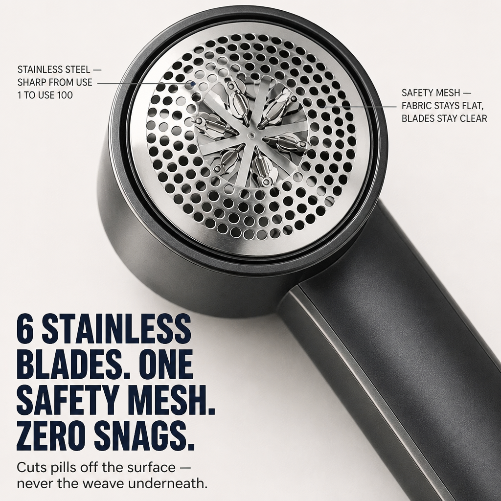 RiseNova™ Fabric Shaver — Lift Off Pills and Make Tired Sweaters Look New Again