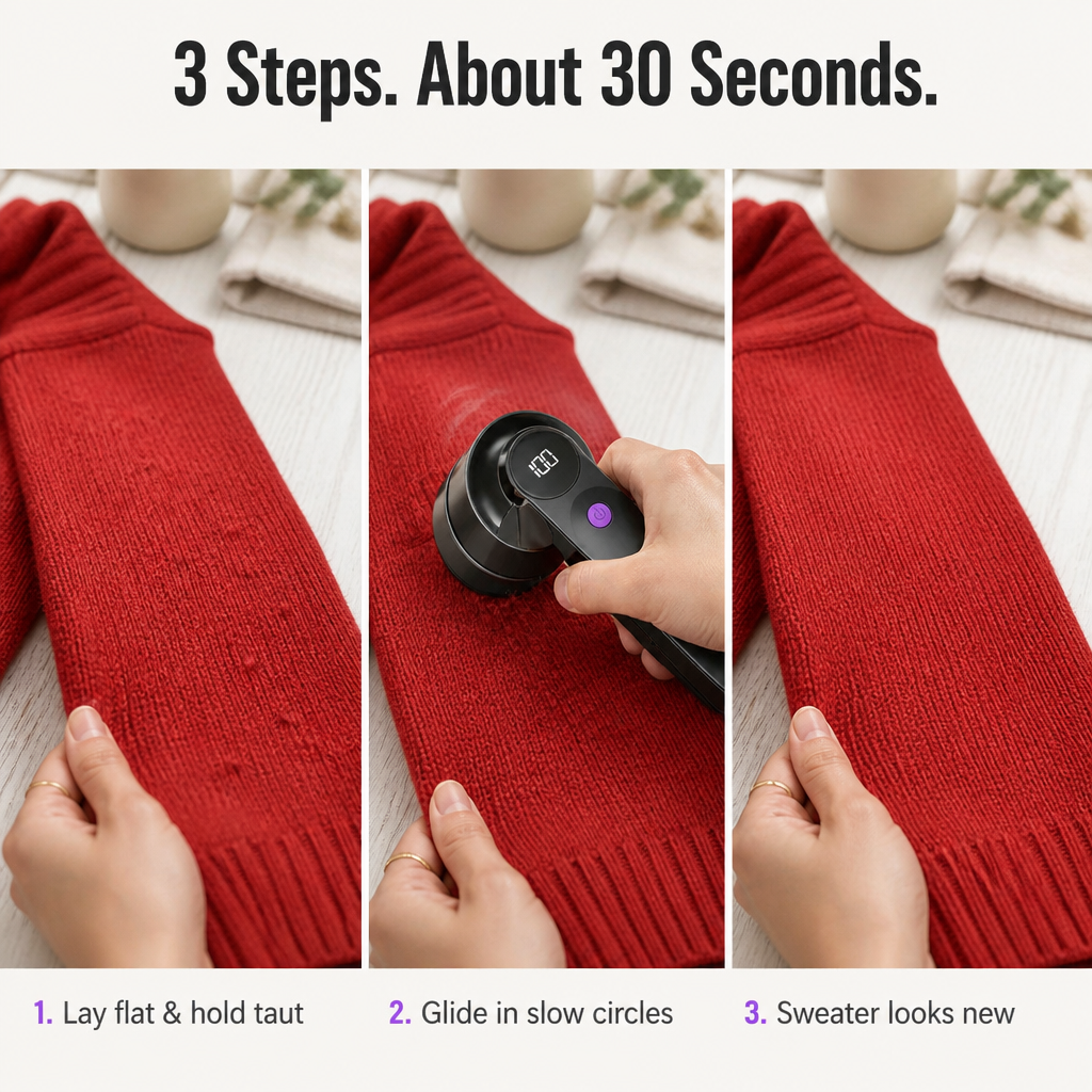 RiseNova™ Fabric Shaver — Lift Off Pills and Make Tired Sweaters Look New Again
