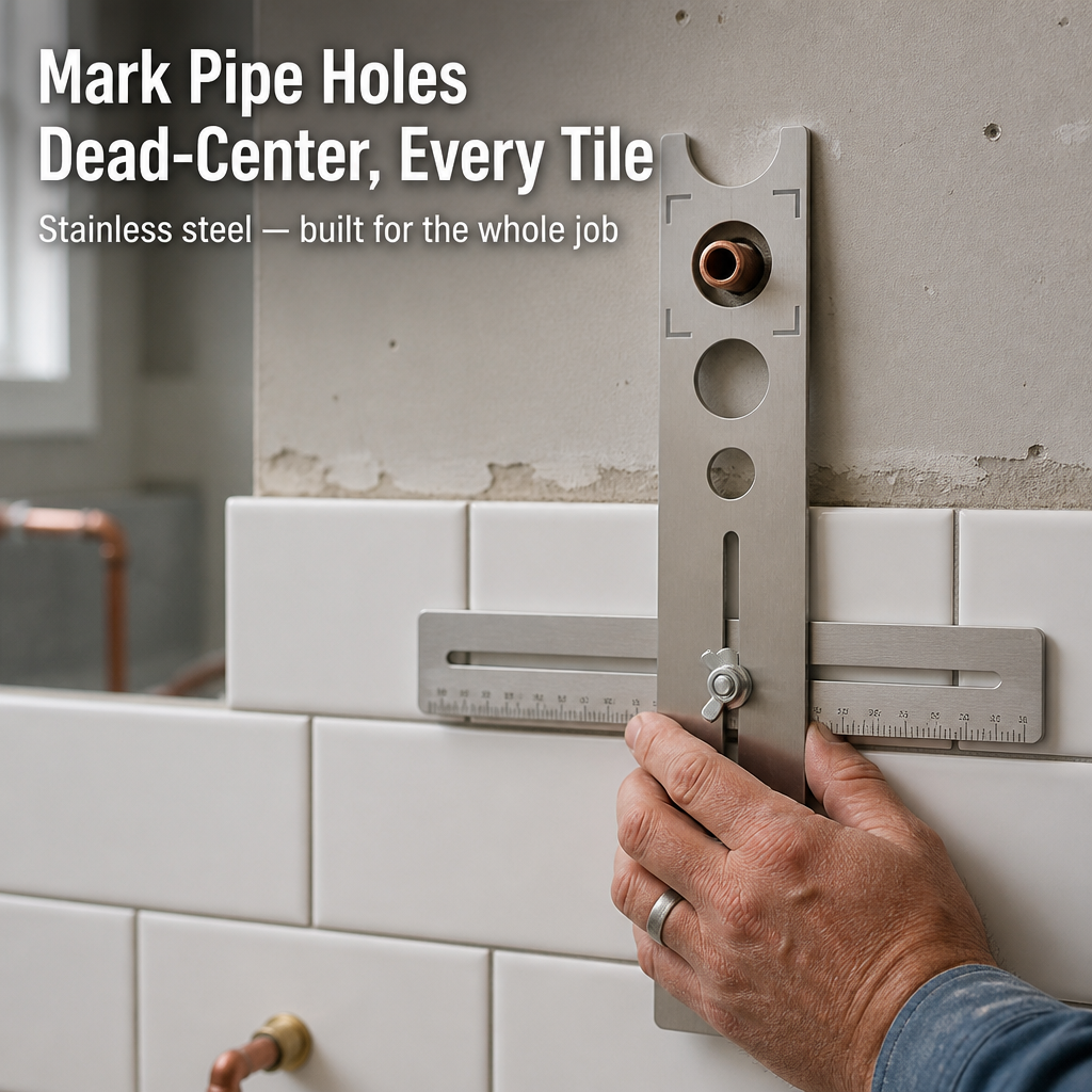 PrecisionPivot™ Tile Hole Locator — Mark Pipe & Outlet Holes Without Cracking a Single Tile