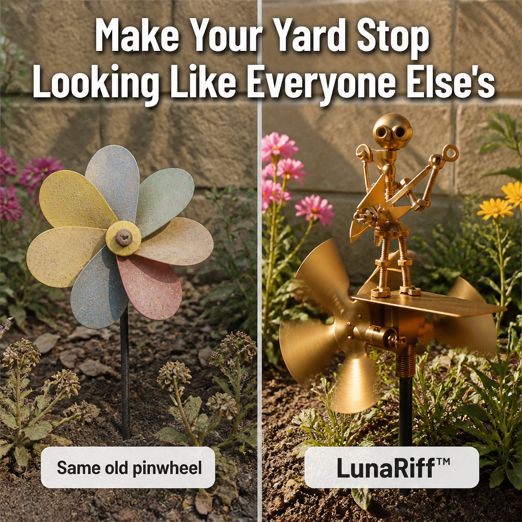 LunaRiff™ Kinetic Drummer Spinner — Turn Every Breeze Into a Backyard Rock Concert