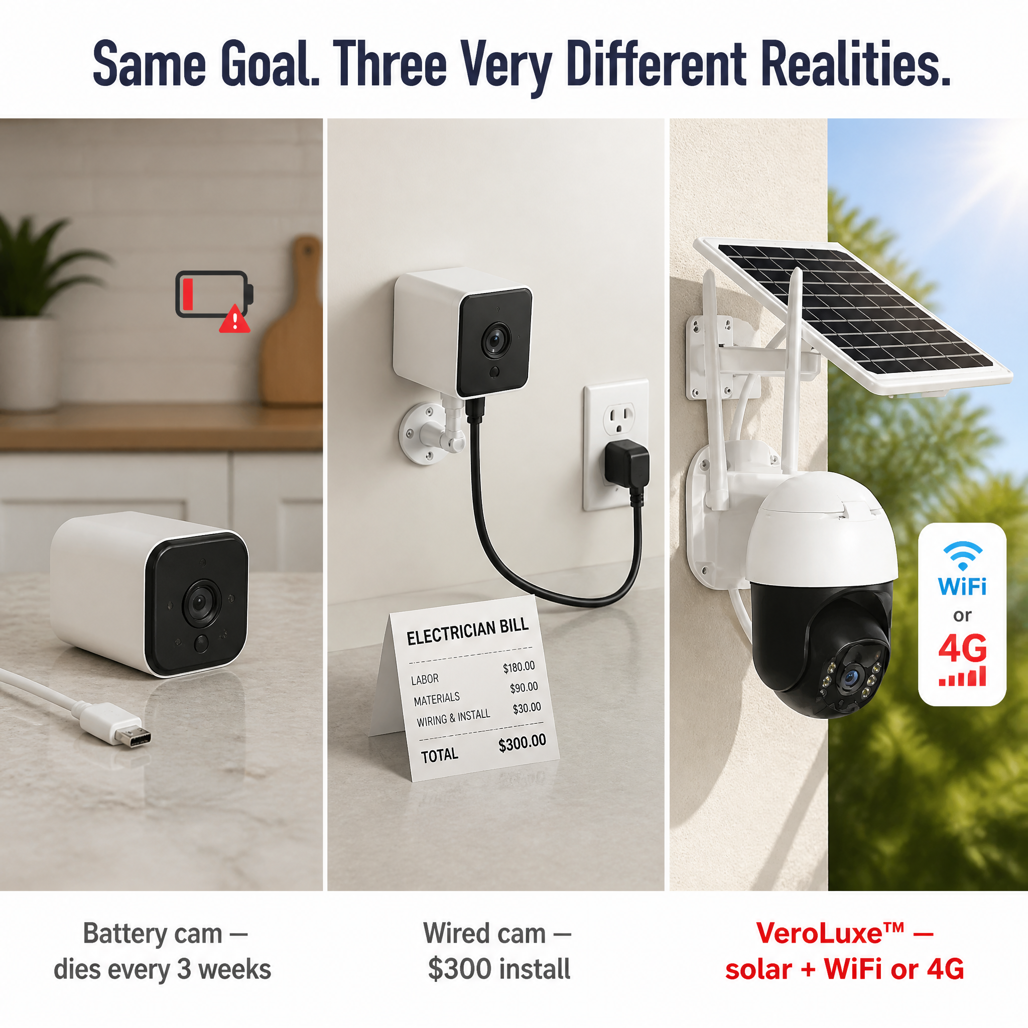 VeroLuxe™ Solar Security Cam — Watch Every Corner Day or Night, No Wires Needed