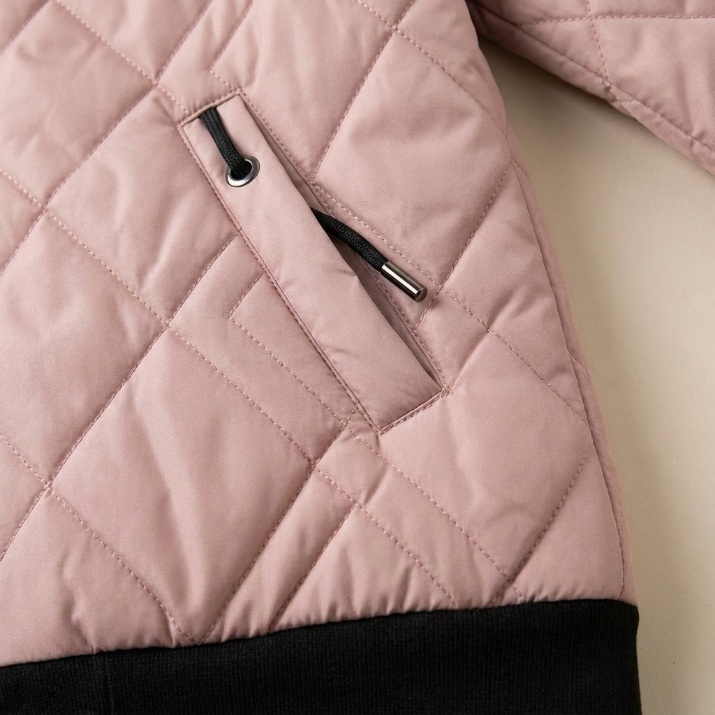 RamoraVibe™ – Diamond-Quilted Hooded Parka with Drawstring Hood