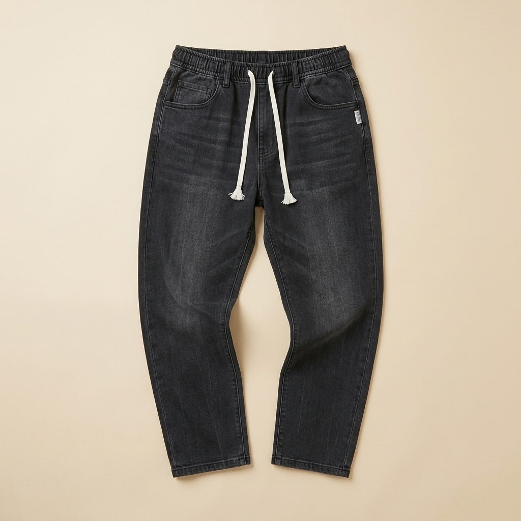 RamoraStride™ – Relaxed Straight Leg Jeans with Drawstring Waist