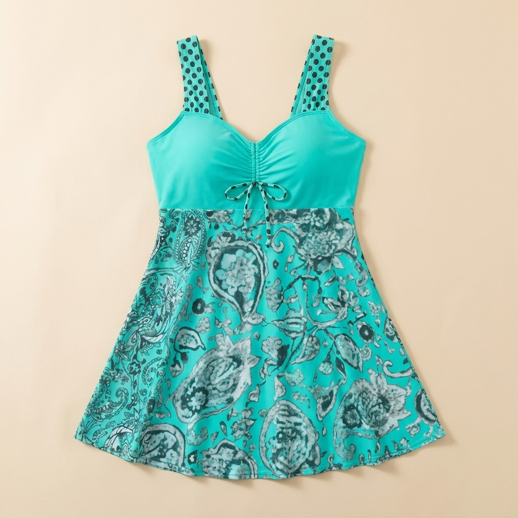 VivaMorph™ – Sculpting Swim Dress with Ruched Front and Flowy Skirt