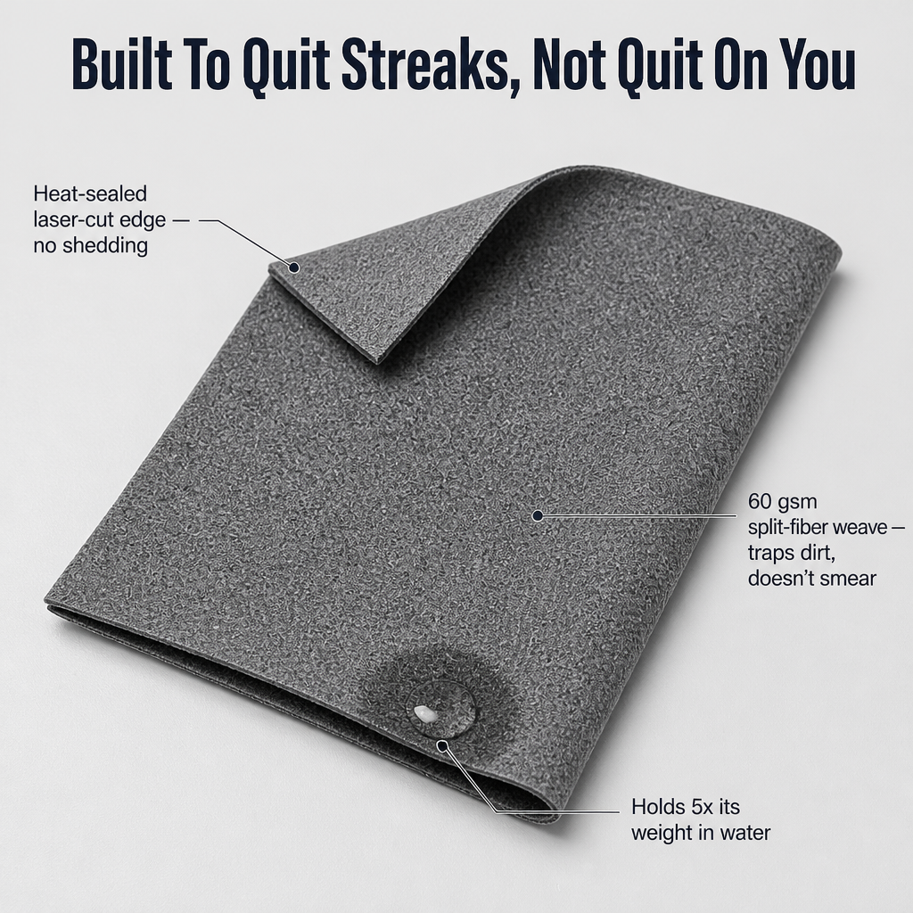 VibraPure™ — Wipe Glass, Screens, and Chrome Streak-Free in One Pass