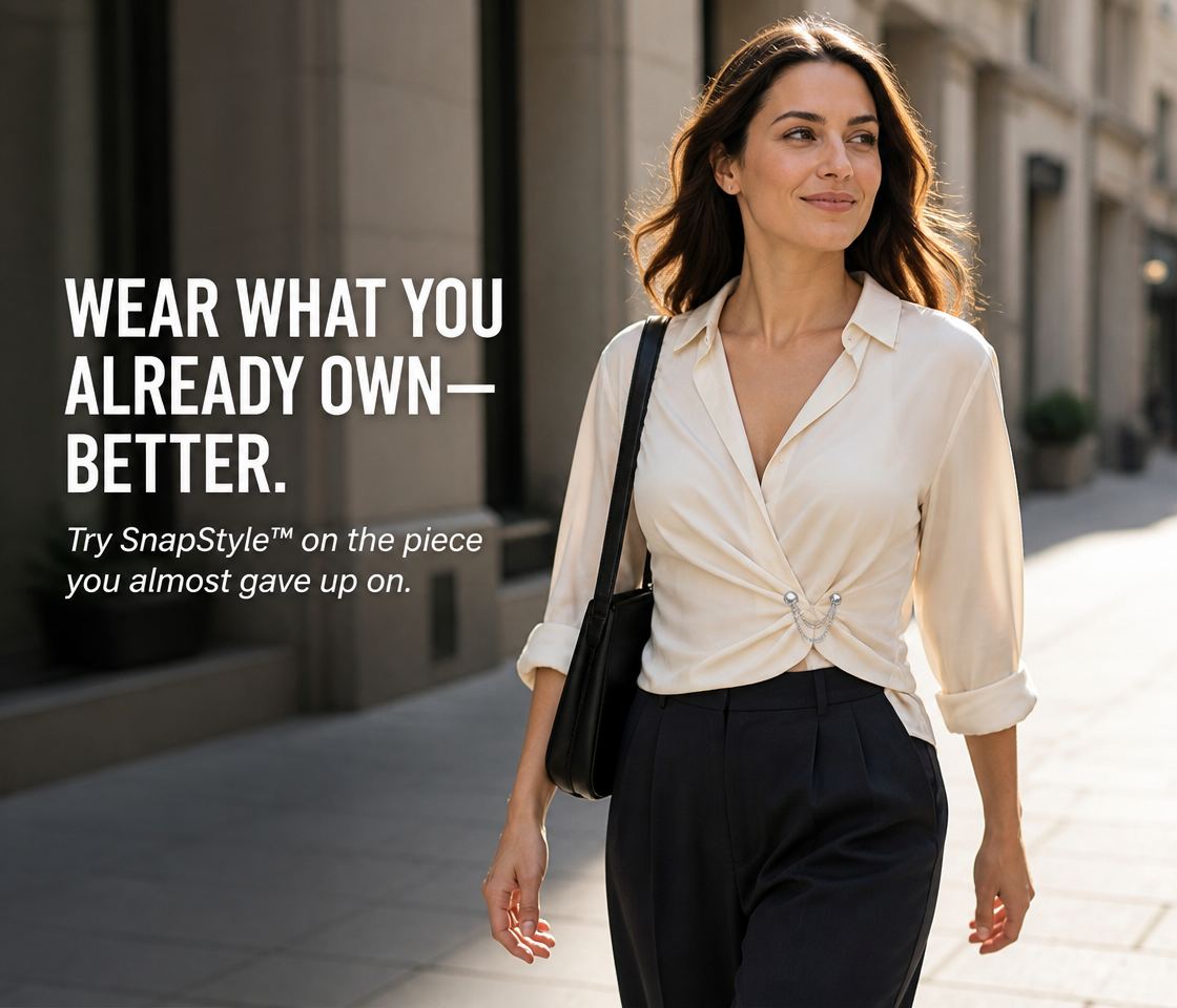SnapStyle™ — Cinch, Tuck & Restyle Any Outfit Without Sewing or Pins
