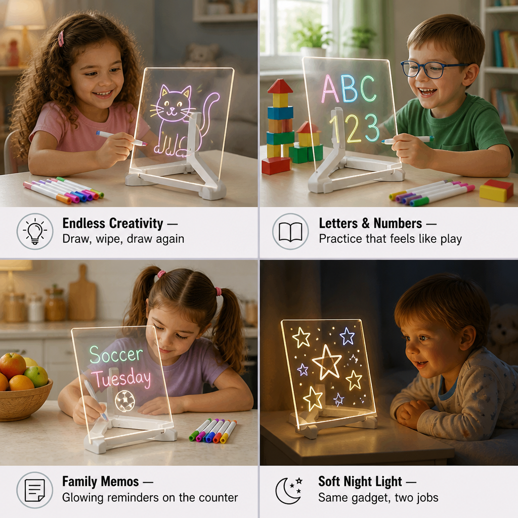 BrillioCanvas™ — Trade Paper Mess for Hours of Glowing, Screen-Free Play