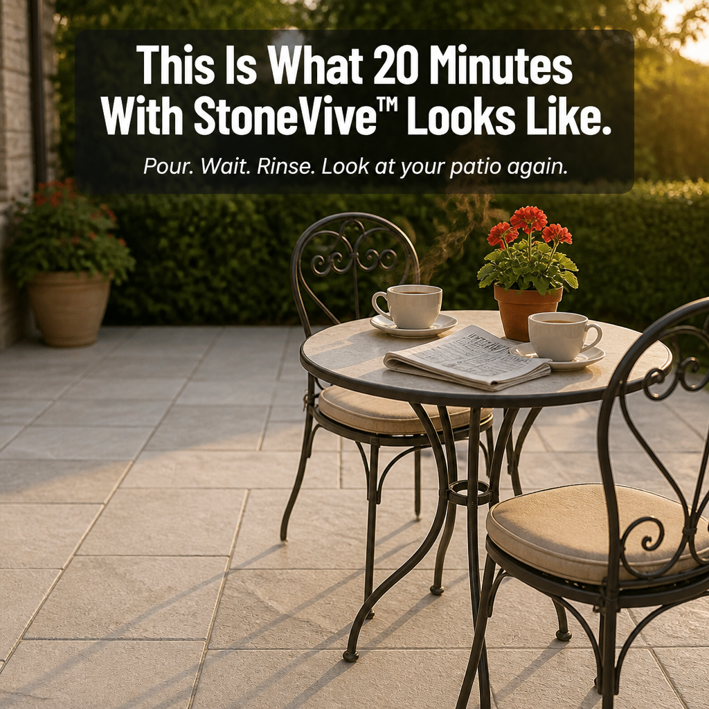 StoneVive™ — Pull Years of Patio Grime Out of Stone in One Rinse