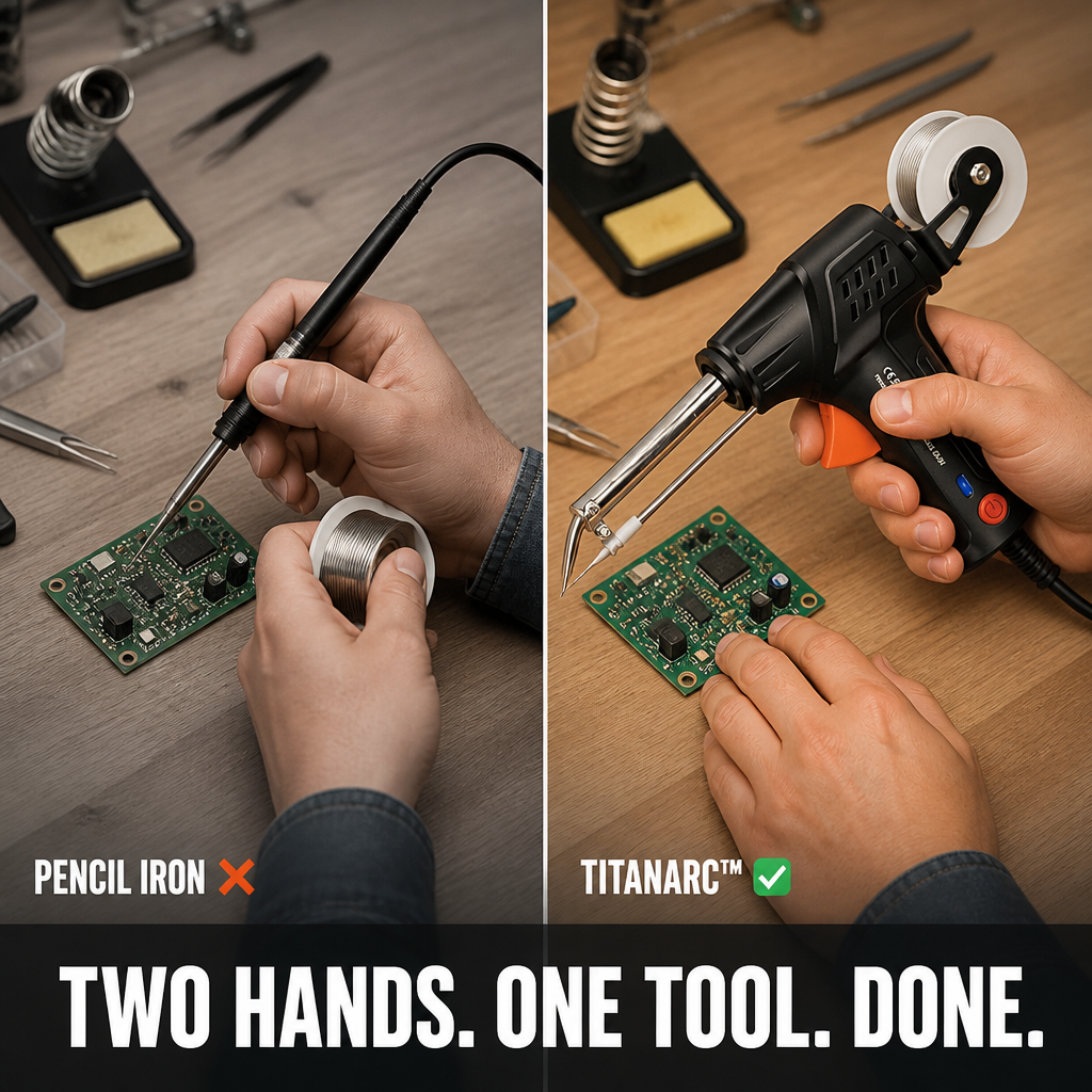 TitanArc™ — Pull the Trigger, Feed Perfect Solder Joints One-Handed